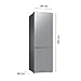Samsung Kühl-Gefrier-Kombination, Kühlschrank mit Gefrierfach, 185 cm, 344 l Gesamtvolumen, 114 l Gefrierteil, Flaschenregal, Edelstahl-Look, RB33B612ESA/EF