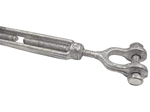 (4 Pack) 1/4 inch x 4 inches Jaw - Jaw Turnbuckle Hot Dipped Galvanized/Tent Rigging Fencing etc miniatura 3