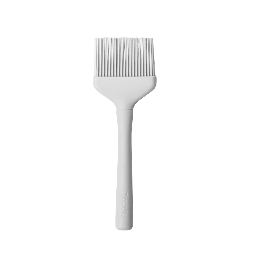 Tovolo Silicone Basting Brush for Cooking and Pastry, Flex Core Oyster Gray Silicone Pastry Brush Oil Egg Wash Spreader, BBQ Sauce Marinade Meat Cooking Brush Heat Safe 600F Grilling Utensil