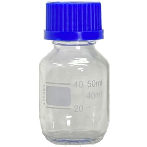 Karter Scientific 50ml Glass Media Storage Bottles, Round, with GL32 Screw Cap, 219L11 (Case of 10)