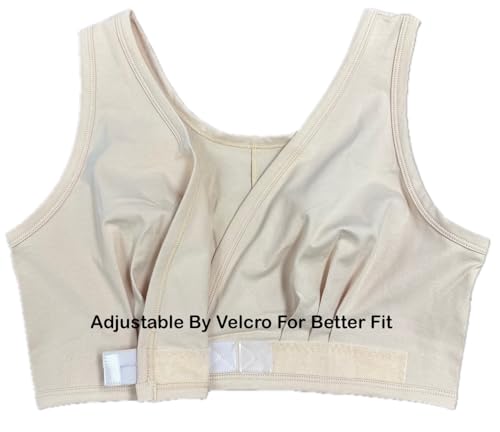 Adaptive Bra with Easy-On Velcro Closure - Arthritis, Post Surgery, Leisure, Sleep, Breastfeeding Bra Nude4