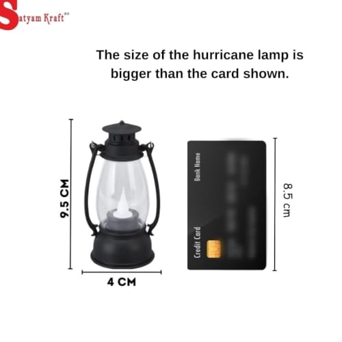 Image of Satyam Kraft 2 Pcs Flameless & Smokeless Acrylic Antique LED Hurricane Lantern Lamp and Wall Hanging Led Candle Light Holder for Home Decor, Drawing Room, Living Room, Valentine Decor
