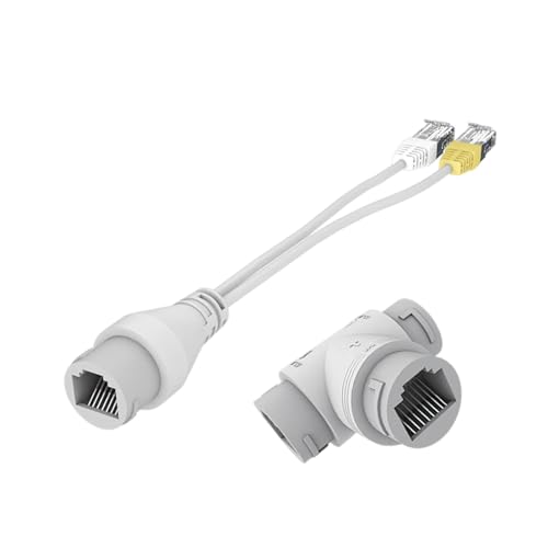 Conector RJ45 divisor POE, cable divisor POE cable Adaptador de inyector Ethernet RJ45 - Transmisión de red Power Over Ethernet 2 en 1 para cámaras de seguridad, Modo IE