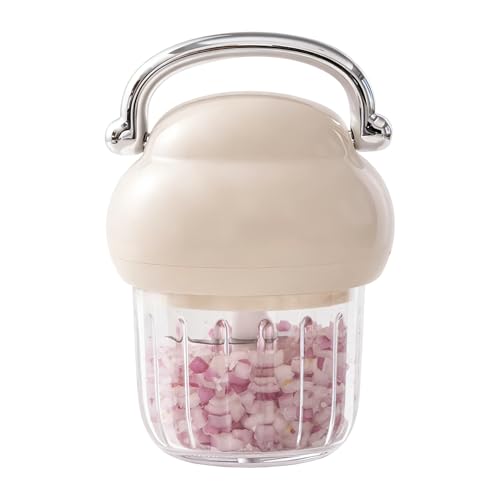 Vhjlfig Robot Culinaire Électrique,Broyeur Rechargeable Rapide 350ml | Hachoir à Ail Électrique Robot Culinaire et Mixeur - Pour Ail Piment Viandes Purée Légumes Maison Appartement Restaurant