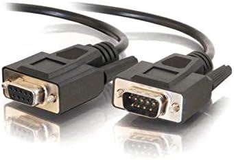 C2G Legrand DB9 Extension Cable, Black Serial RS232 Extension Cable, 25 Foot Serial Extension Cable, Male to Female Serial Extension Cord, C2G 52033