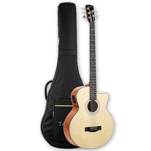 TARIO 5 String Electric Acoustic Bass Spruce Top Mahogany Neck Mahogany Back and Sides Comes with a...