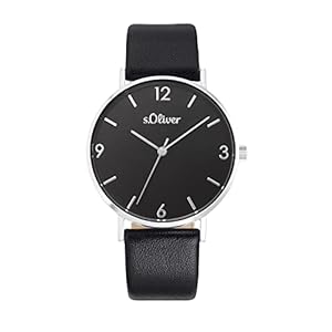 s.Oliver Armbanduhr Damen Quarzuhr Analog, mit Leder Armband, Wasserdicht, Kommt in Uhren Geschenk Box