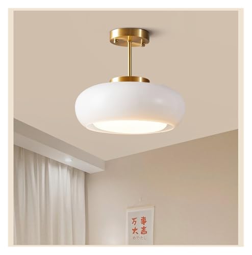 Lustre suspension vintage orange 40cm luminaire rétro design milieu du siècle