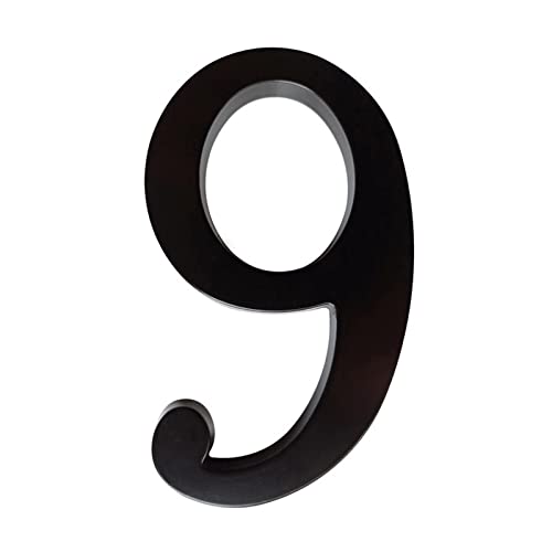 Numéro de porte flottant en zinc noir de 6 pouces robuste pour remplacer une plaque usée