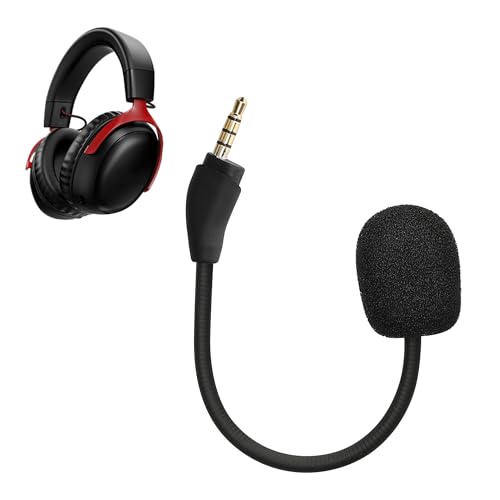 kwmobile Ersatz Kopfhörer Mikrofon kompatibel mit Kingston HyperX Cloud III Headset - Gaming Headphones Mikrofon mit 3,5 mm Klinkenstecker - Schwarz