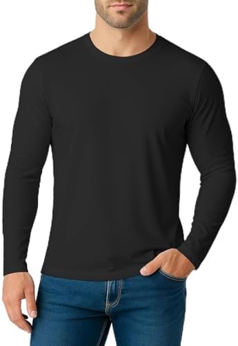 Long Sleeve Rash Guard for Men: Dri Fit Sun Protection UPF 50+ Uv Cooling Moisture Wicking T-Shirt for Workout