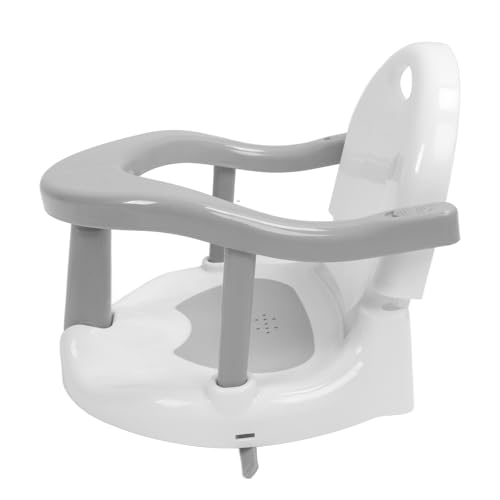 Siège de bain réglable et pliable en plastique robuste pour la sécurité de bébé en gris