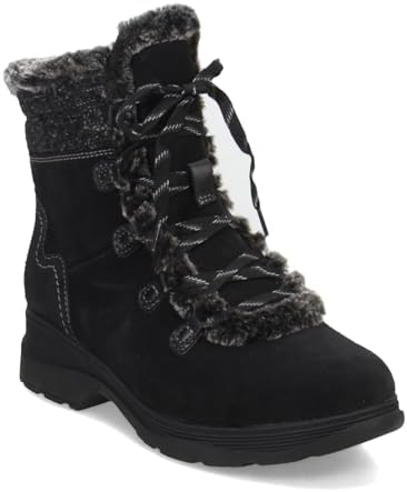 Clarks Women's Aveleigh Zip Warmlined Waterproof Fashion Boot, Black Waxy Suede, 8.5 | Image 3
