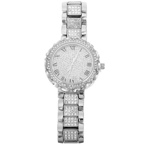 WRITWAA Diamond Watch for Women Adjustable Silver Rhinestone Wristwatch Stylish Lady Watch with Sparkly Dial Suitable for Daily Wear and