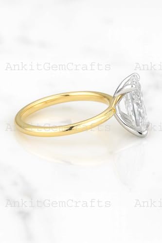 Classic Solitaire 1.5 CT Radiant Cut Moissanite Engagement Ring 14K Yellow Gold with White Prong Setting Fine Jewelry for Women Birthday Gift3