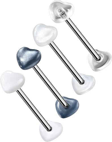 OUFER Body Piercing 4 x Titanium Tongue Piercing Jewellery 14 g T...