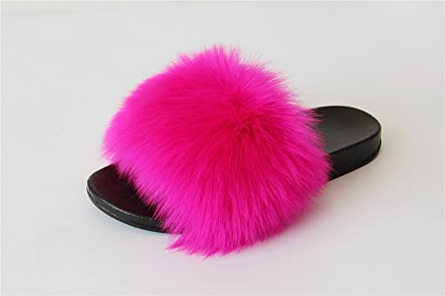 MH Bailment Womens Furry Fluffy Slippers Faux Fur House Slippers Open Toe Fuzzy Slides Soft Flat Slip On Sandals for Indoor Outdoor4
