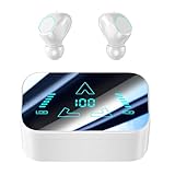 Sports Wireless Headphones Bluetooth Earbuds Power Charging Case Half in Ear Ear Buds Earphones for Workout Driving Walking Running TV Phone Laptop Music (Black) (White)