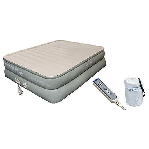 Aerobed Premier Luxury 3-Layer 20" High Queen Air Mattress with Built-In Pump and Storage Bag ( Inflated Dimensions: 60x78x20"H ) Standard Queen Sheets Fit