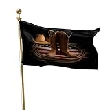 4th of July Flags for Outside 5x8 ft Cowboy Boots Hat...