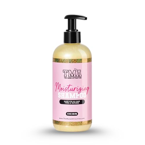 The Mane Attraction Moisturizing Shampoo for Curly, Coily & Natural Hair, Hydrating Sulfate-Free Cleanser for Dry or Damaged Hair, Silicone-Free, Lemongrass Scent, 12 oz