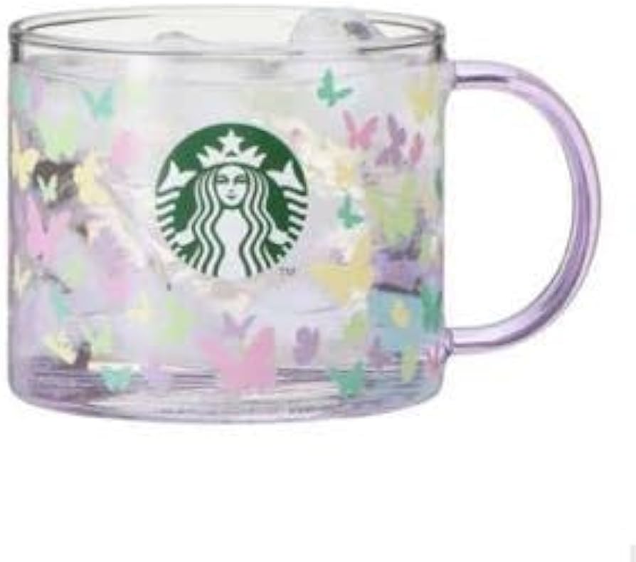Amazon | スタバ カラーチェンジング耐熱グラスマグバタフライ355ml