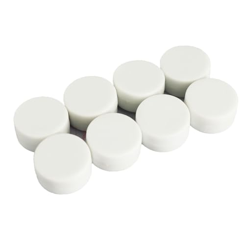0.5 × 0.25 Inch Neodymium Round Magnets, Plastic Coated Magnet, Rubber Coated Magnets for Fridge, Office, DIY Crafts, White - 8 Pack