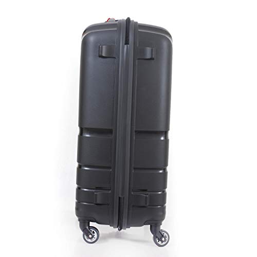Image of American Tourister Large Polycarbonate Upland 4 Wheels Spinner 79 Cms Polypropylene Hardsided Check-in Luggage | Suitcase | Trolley Bag, Black, 38 Centimeters, 59 Centimeters