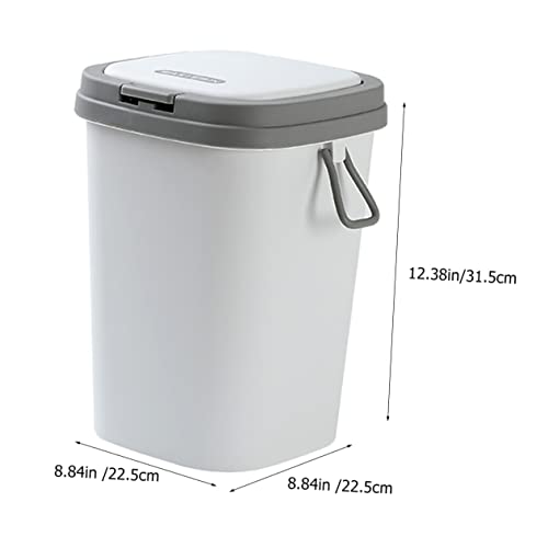 Caneca de basura rectangular con tapa y botón pulsador miniatura 2