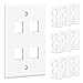 Cable Matters 10-Pack Low Profile 4-Port Cat5e, Cat6 Keystone Jack Wall Plate in White