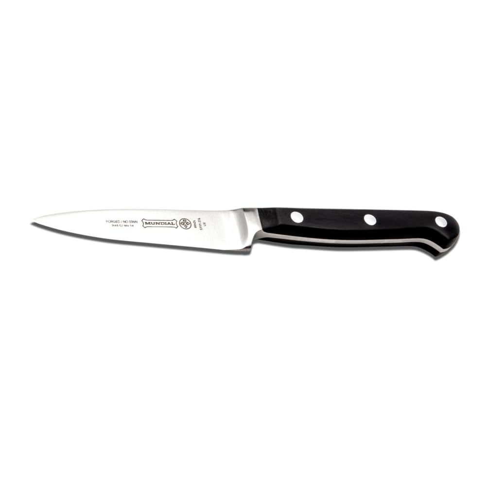 Mundial 5100 Series 3 1/2-inch Paring Knife, Ideal for Vegetables, Ergonomic Design, Durable polyacetal Handle, Fully Forged, Carbon Stainless Steel