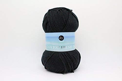 DY Choice COTTON FRESH DK Double Knitting Yarn / Wool 100g 04 Black