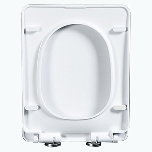 Abattant WC carre 35.5x45 cm blanc en polypropylene avec charniere reglable