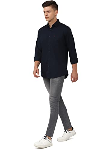 Image of Van Heusen Solid Casual Shirt for Men| Premium Cotton| Full Sleeves| Regular Fit |Breathable Fabric |