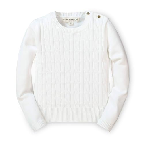 Image of Hope & Henry Girls Cable Front Pullover Sweater