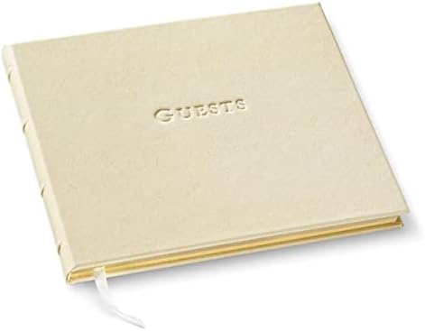 Personalized or Non-Personalized Guest Books, by Gallery Leather, 7"x9" (Freeport Ivory)