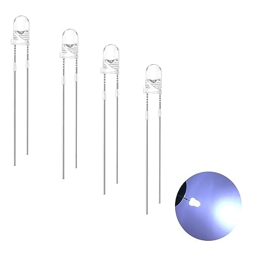 Diodes Led 3mm, 120 Pièces Blanc Diodes Électroluminescentes, 3V 2pin ...