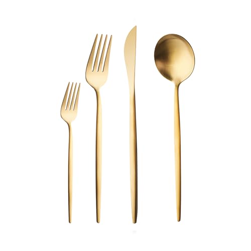 Karaca Bella 24-tlg Edelstahl Besteck Set für 6 Personen, Modern Langlebig, Rostfrei Besteckset, Spülmaschinenfest & Elegantes Besteck (Cutlery...