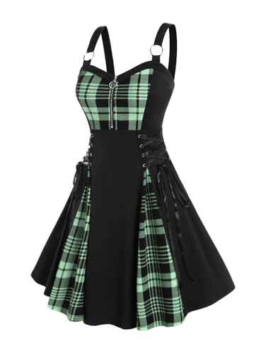 Amazon.com: ROSE GAL Gothic Lace Up Plaid Half Zipper Fit and Flare Gothic Dress(Green_3/M) : Clothing, Shoes & Jewelry Amazon.com: ROSE GAL Gothic Lace Up Plaid Half Zipper Fit and Flare Gothic Dress(Green_3/M) : Clothing, Shoes & Jewelry