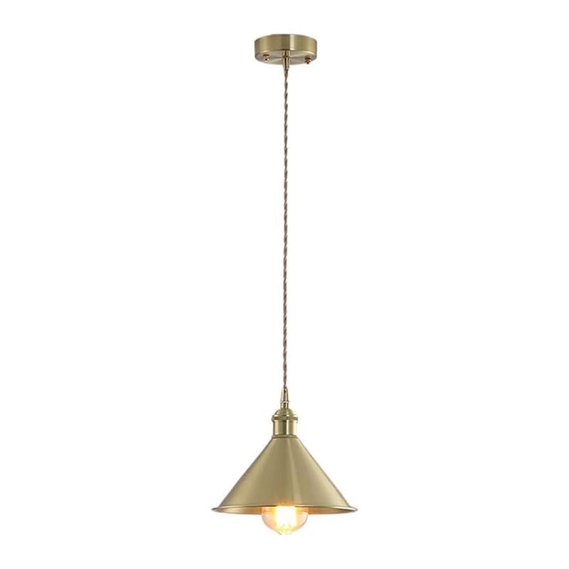 Suspension laiton vintage luminaire industriel doré ajustable E27