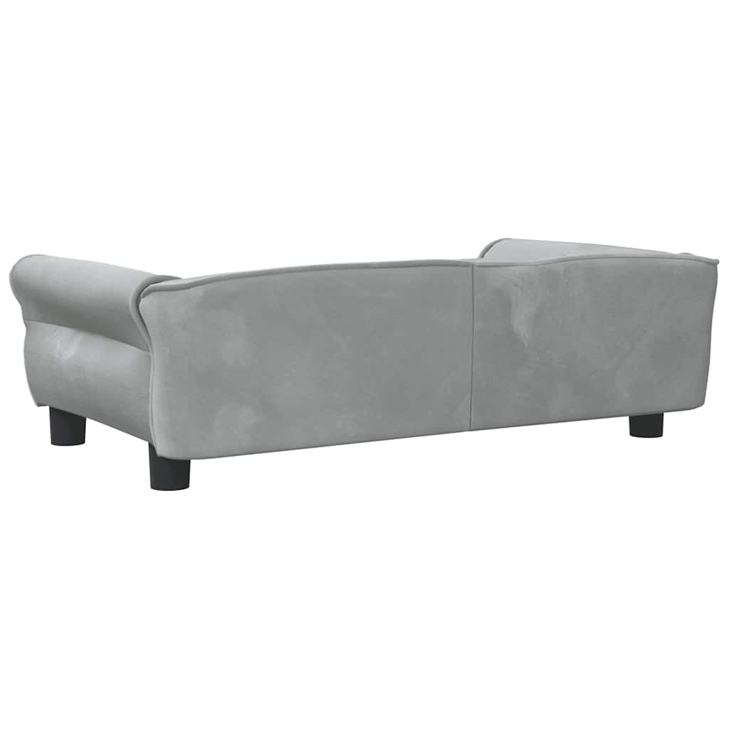 vidaXL Cama para Perros de Terciopelo Gris Claro 95x55x30 cm, sofá para Perros, Cama para Cachorros, Asiento para Perros, sofá para Mascota