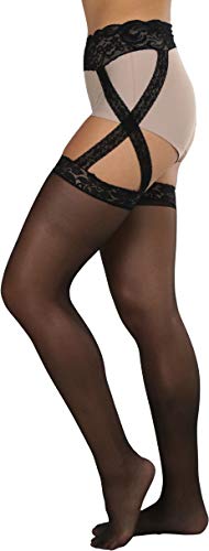 Image of ToBeInStyle Women's Suspender Pantyhose