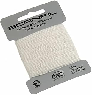 Scanfil 40020-002 Darning Thread, White, 15 m
