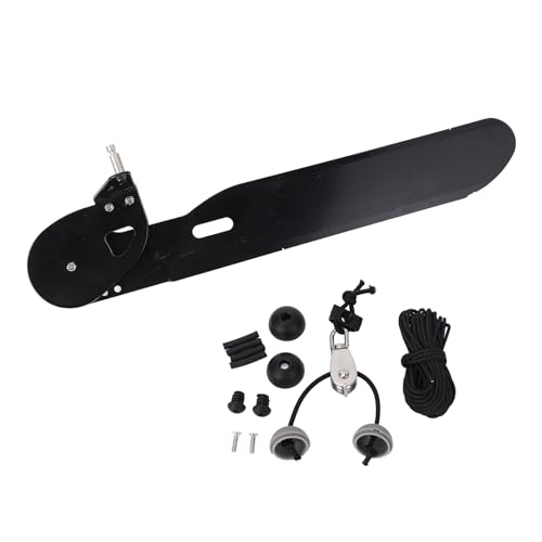 Timone per canoa in lega di alluminio, timone per kayak con controllo della direzione a pedale, kit leggero e pieghevole di attrezzatura per timone, accessori per canoe, kayak e