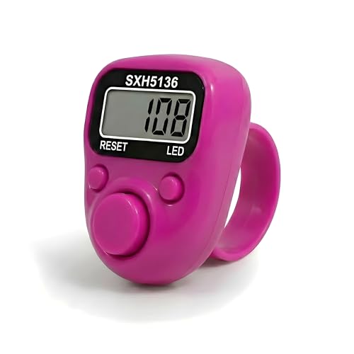 Image of Digital Hand Tally Counter, LED Display, Ring Design, Reset Button(Pack of 1) (Pink)