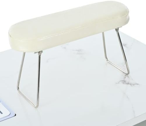 Nail Desk for Nail Tech w/Electric Dust Collector, Rolling Manicure Table w/Lockable Wheels, Storage Drawers, Wrist Cushion for Manicure Beauty Salon Workstation