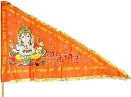 Shreephalee Megastore Jhanda For Home/Temple For All Religious Purpose Best For Puja || Printed Flags/Pataka || (Ganesh-Ji-Flag)