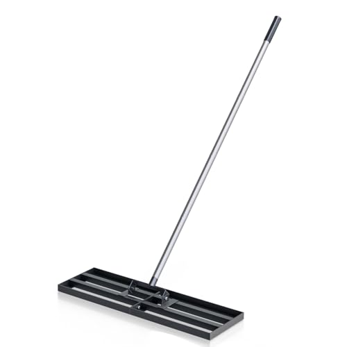 CRMCC Rasen-Nivellierrechen 76,2 x 25,4 cm mit 198,1 cm verstellbarem Edelstahlgriff – strapazierfähiges, breites Nivellierwerkzeug für große Flächen, Gras- und Bodennivellierer