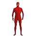 Produktbild Yuanu Unisex Cosplay Bühnen Performance Kostüm Reine Farbe Haut Anzug Ganzkörperanzug Exposed Augen Und Mund Rot XL