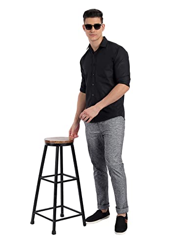 Image of Majestic Man Men's Slim Fit Mid Rise Casual Comfortable Trousers